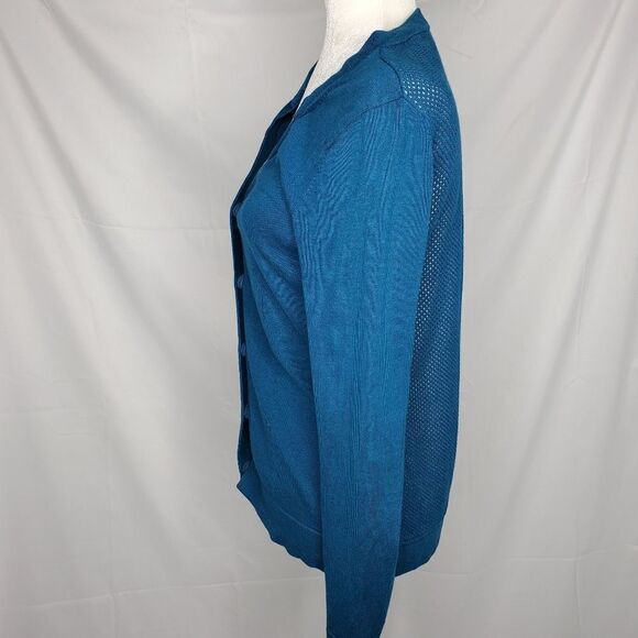 CABI 3368 cardigan teal ever sweater‎ with snap buttons S - Picture 3 of 13